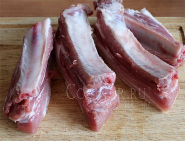 Свиные ребрышки запеченные в цитрусово-медовом маринаде